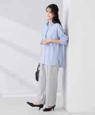 K2LBD30054 a.v.v(アー・ヴェ・ヴェ) 【WEB限定】裏起毛ウエストハトメドロストワイドパンツ ネイビー