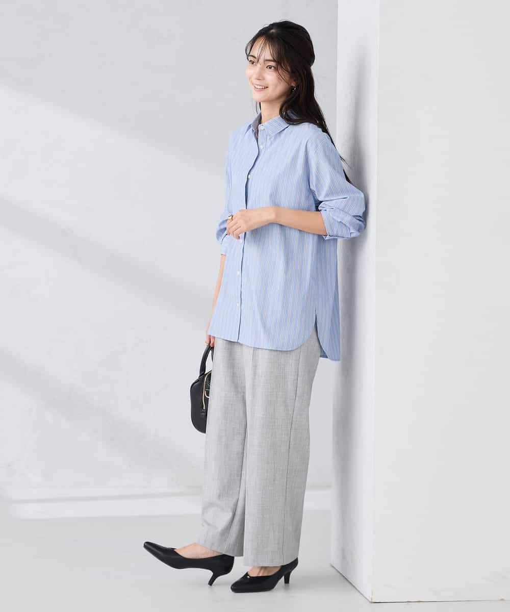 K2LBD30054 a.v.v(アー・ヴェ・ヴェ) 【WEB限定】裏起毛ウエストハトメドロストワイドパンツ ネイビー