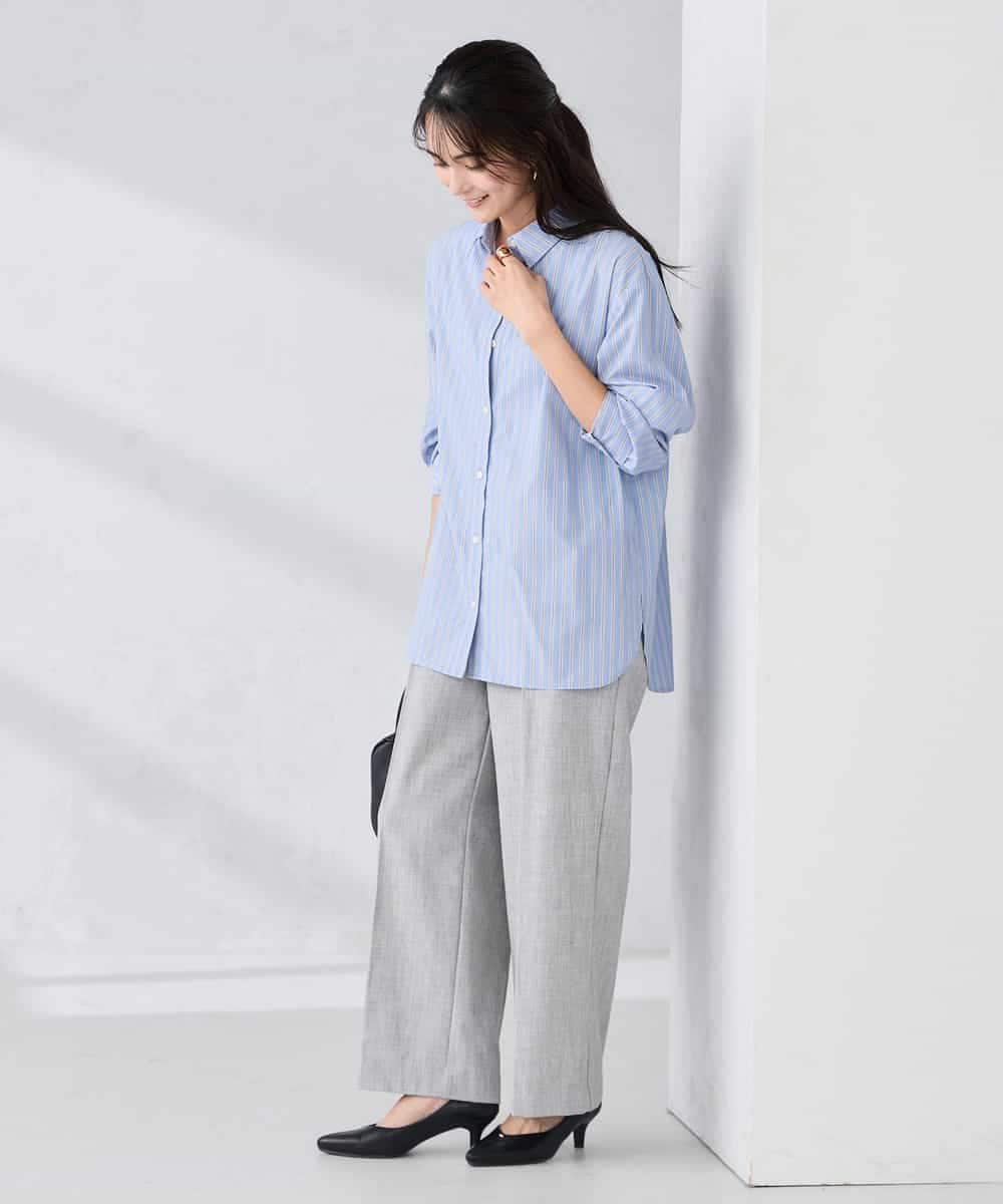 K2LBD30054 a.v.v(アー・ヴェ・ヴェ) 【WEB限定】裏起毛ウエストハトメドロストワイドパンツ ネイビー