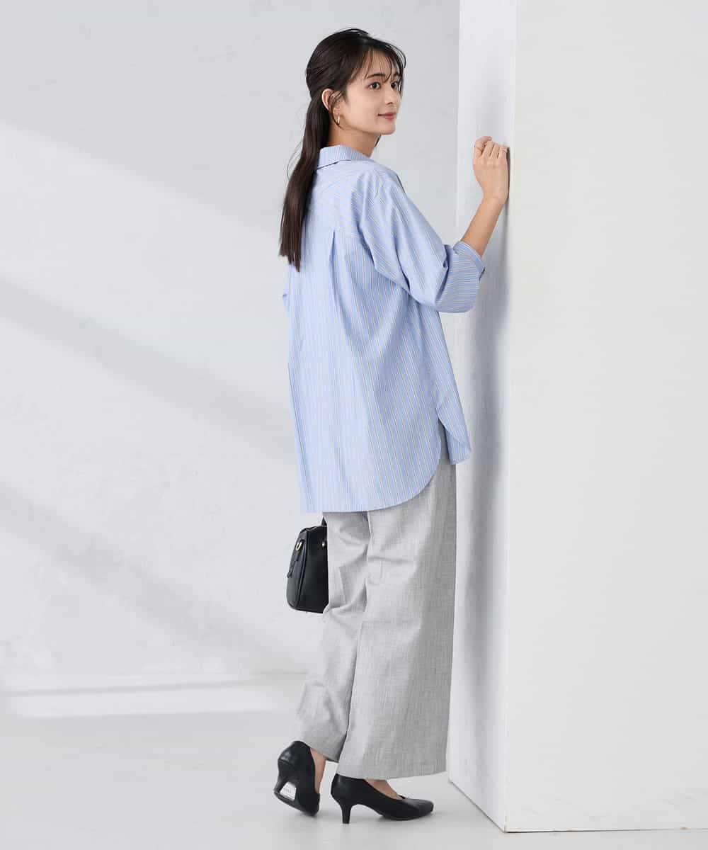 K2LBD30054 a.v.v(アー・ヴェ・ヴェ) 【WEB限定】裏起毛ウエストハトメドロストワイドパンツ ネイビー