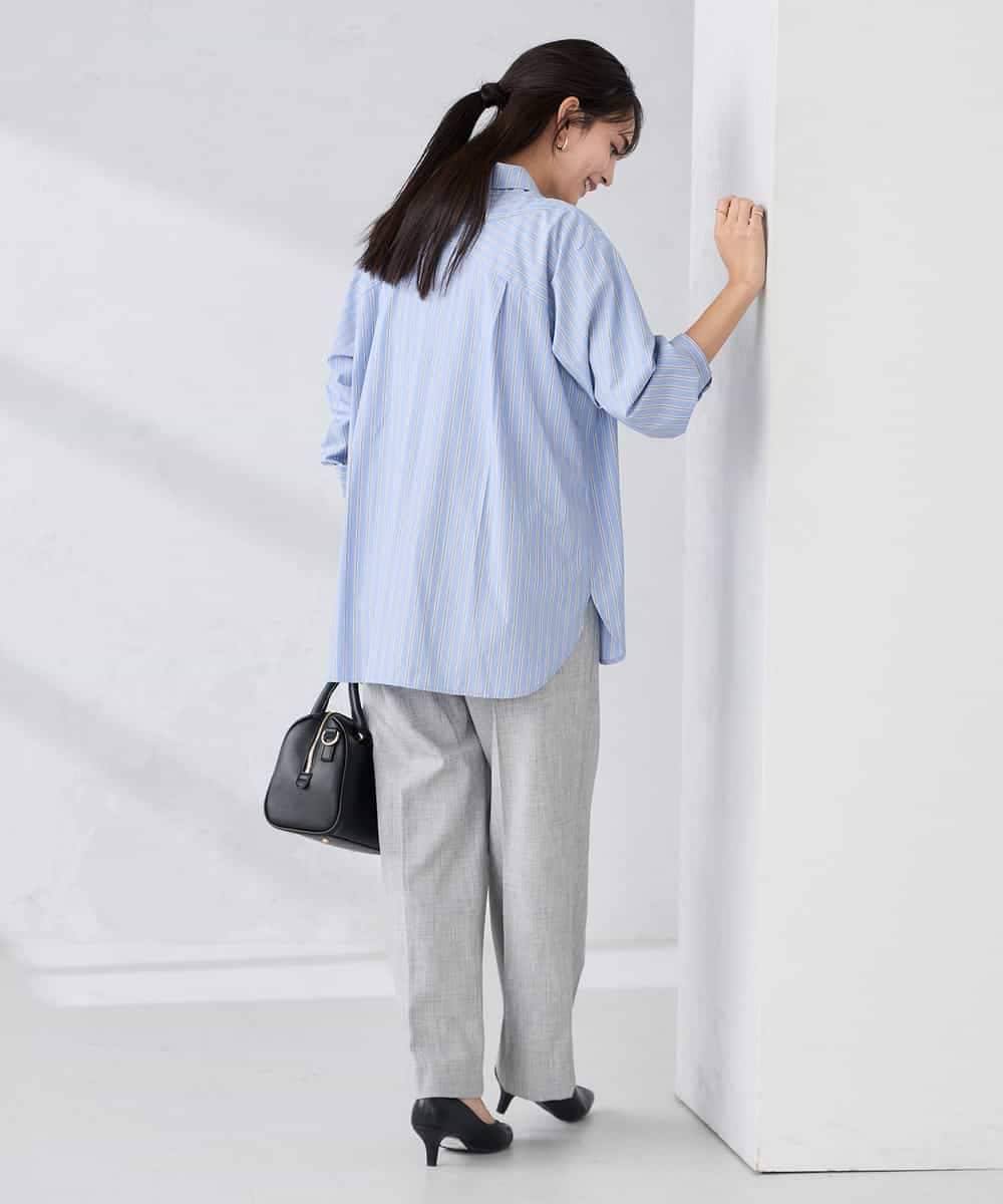 K2LBD30054 a.v.v(アー・ヴェ・ヴェ) 【WEB限定】裏起毛ウエストハトメドロストワイドパンツ ネイビー