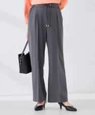 K2LBD30054 a.v.v(アー・ヴェ・ヴェ) 【WEB限定】裏起毛ウエストハトメドロストワイドパンツ ネイビー