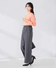 K2LBD30054 a.v.v(アー・ヴェ・ヴェ) 【WEB限定】裏起毛ウエストハトメドロストワイドパンツ ネイビー