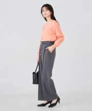 K2LBD30054 a.v.v(アー・ヴェ・ヴェ) 【WEB限定】裏起毛ウエストハトメドロストワイドパンツ ネイビー