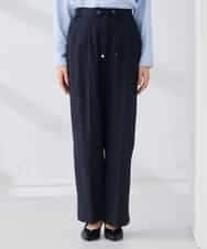 K2LBD30054 a.v.v(アー・ヴェ・ヴェ) 【WEB限定】裏起毛ウエストハトメドロストワイドパンツ ネイビー