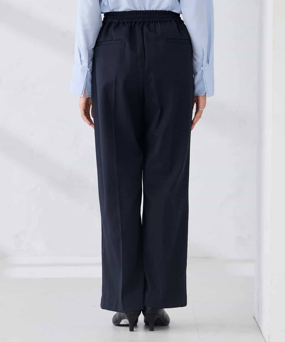 K2LBD30054 a.v.v(アー・ヴェ・ヴェ) 【WEB限定】裏起毛ウエストハトメドロストワイドパンツ ネイビー