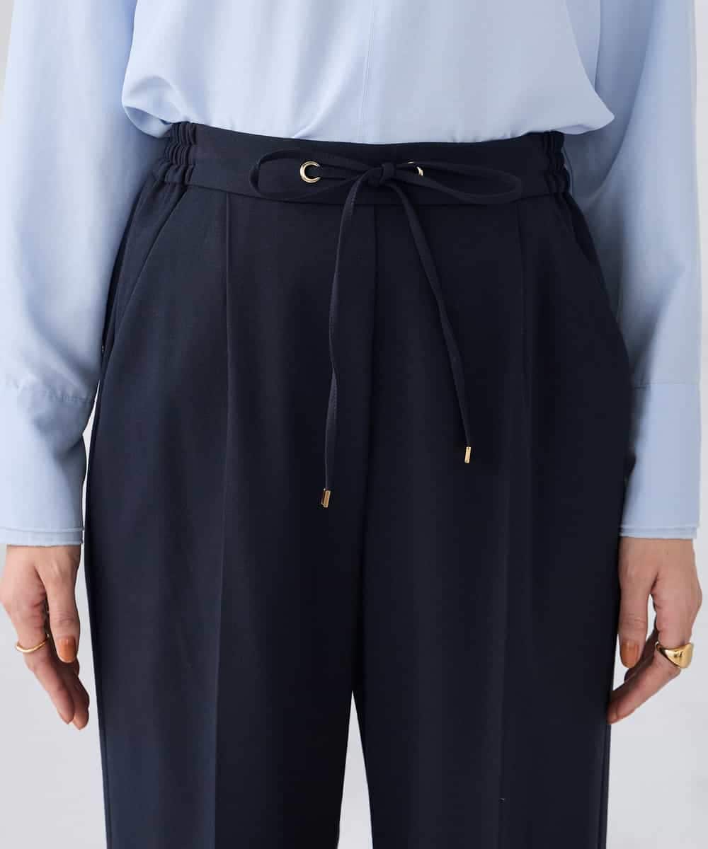 K2LBD30054 a.v.v(アー・ヴェ・ヴェ) 【WEB限定】裏起毛ウエストハトメドロストワイドパンツ ネイビー