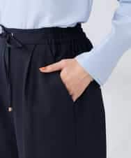 K2LBD30054 a.v.v(アー・ヴェ・ヴェ) 【WEB限定】裏起毛ウエストハトメドロストワイドパンツ ネイビー