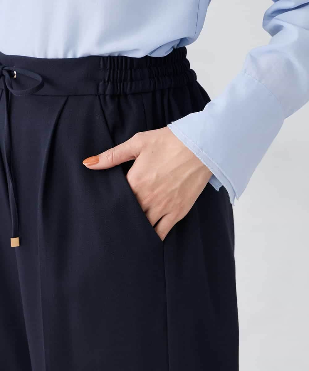 K2LBD30054 a.v.v(アー・ヴェ・ヴェ) 【WEB限定】裏起毛ウエストハトメドロストワイドパンツ ネイビー