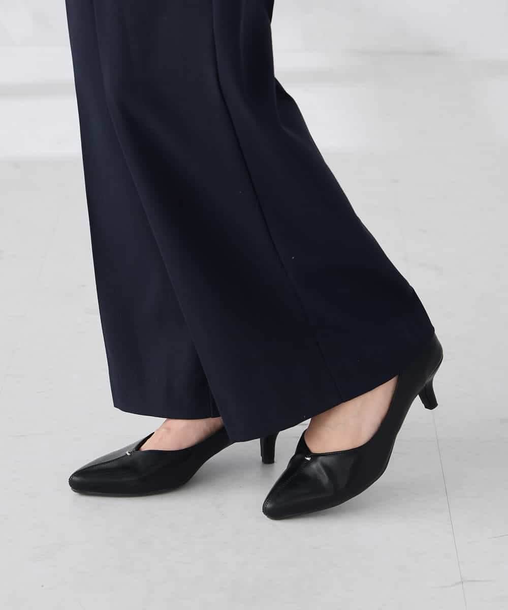 K2LBD30054 a.v.v(アー・ヴェ・ヴェ) 【WEB限定】裏起毛ウエストハトメドロストワイドパンツ ネイビー