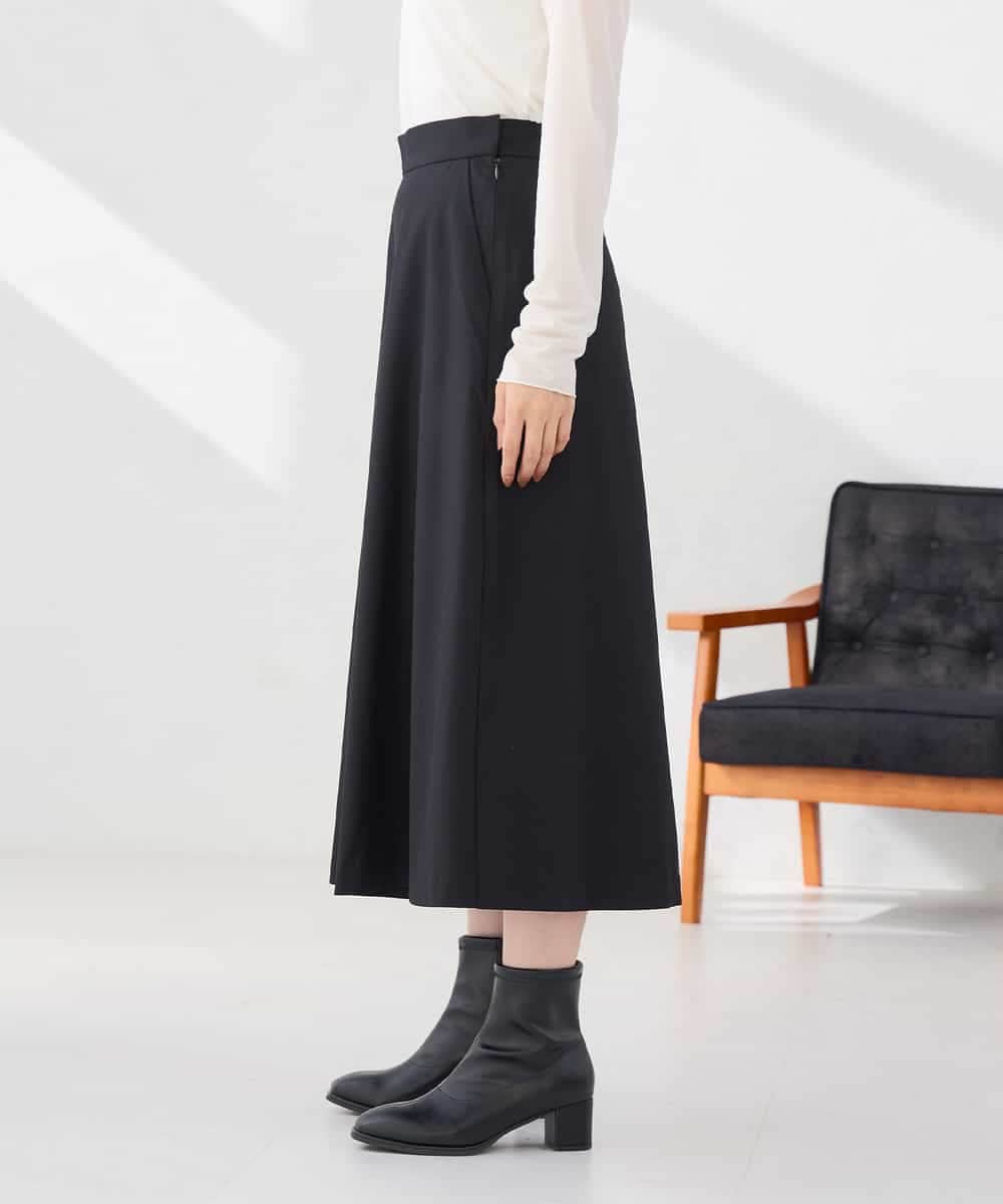 K2LBG38059 a.v.v(アー・ヴェ・ヴェ) 【洗える】裏起毛 フレア クロップド パンツ アイボリー