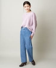 K2LBV05069 a.v.v(アー・ヴェ・ヴェ) ビジューストレートデニムパンツ ブルー