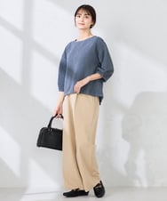 K2LDD20059 a.v.v(アー・ヴェ・ヴェ) 【洗える】ハイウエストワイドパンツ ネイビー