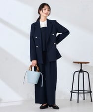 K2LDD20059 a.v.v(アー・ヴェ・ヴェ) 【洗える】ハイウエストワイドパンツ ネイビー