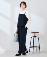 K2LDD20059 a.v.v(アー・ヴェ・ヴェ) 【洗える】ハイウエストワイドパンツ ネイビー