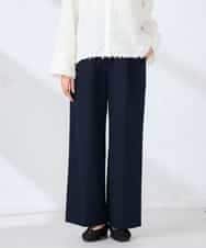 K2LDD20059 a.v.v(アー・ヴェ・ヴェ) 【洗える】ハイウエストワイドパンツ ネイビー