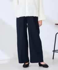 K2LDD20059 a.v.v(アー・ヴェ・ヴェ) 【洗える】ハイウエストワイドパンツ ネイビー