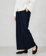 K2LDD20059 a.v.v(アー・ヴェ・ヴェ) 【洗える】ハイウエストワイドパンツ ネイビー