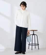 K2LDD20059 a.v.v(アー・ヴェ・ヴェ) 【洗える】ハイウエストワイドパンツ ネイビー