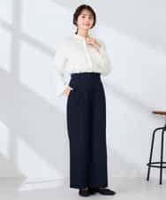 K2LDD20059 a.v.v(アー・ヴェ・ヴェ) 【洗える】ハイウエストワイドパンツ ネイビー