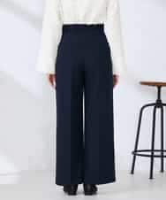 K2LDD20059 a.v.v(アー・ヴェ・ヴェ) 【洗える】ハイウエストワイドパンツ ネイビー