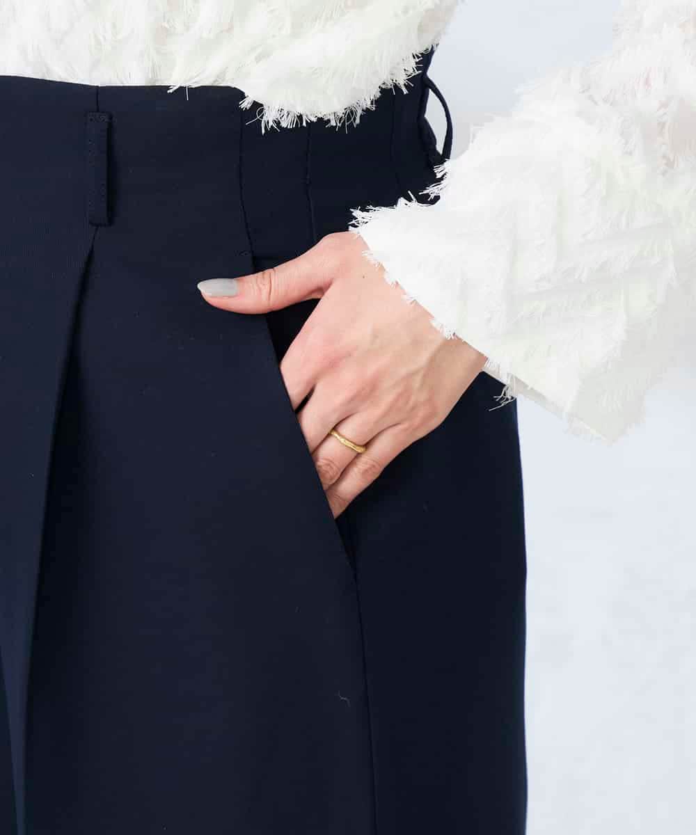 K2LDD20059 a.v.v(アー・ヴェ・ヴェ) 【洗える】ハイウエストワイドパンツ ネイビー