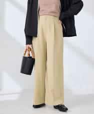 K2LDD20059 a.v.v(アー・ヴェ・ヴェ) 【洗える】ハイウエストワイドパンツ ベージュ