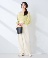 K2LDD21059 a.v.v(アー・ヴェ・ヴェ) 【雑誌InRed(宝島社)4月号掲載/洗える】タックテーパードパンツ アイボリー