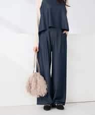 K2LDD24064 a.v.v(アー・ヴェ・ヴェ) 【洗える】デニムライクワイドパンツ ネイビー