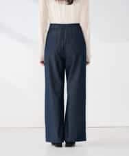 K2LDD24064 a.v.v(アー・ヴェ・ヴェ) 【洗える】デニムライクワイドパンツ ネイビー