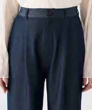 K2LDD24064 a.v.v(アー・ヴェ・ヴェ) 【洗える】デニムライクワイドパンツ ネイビー