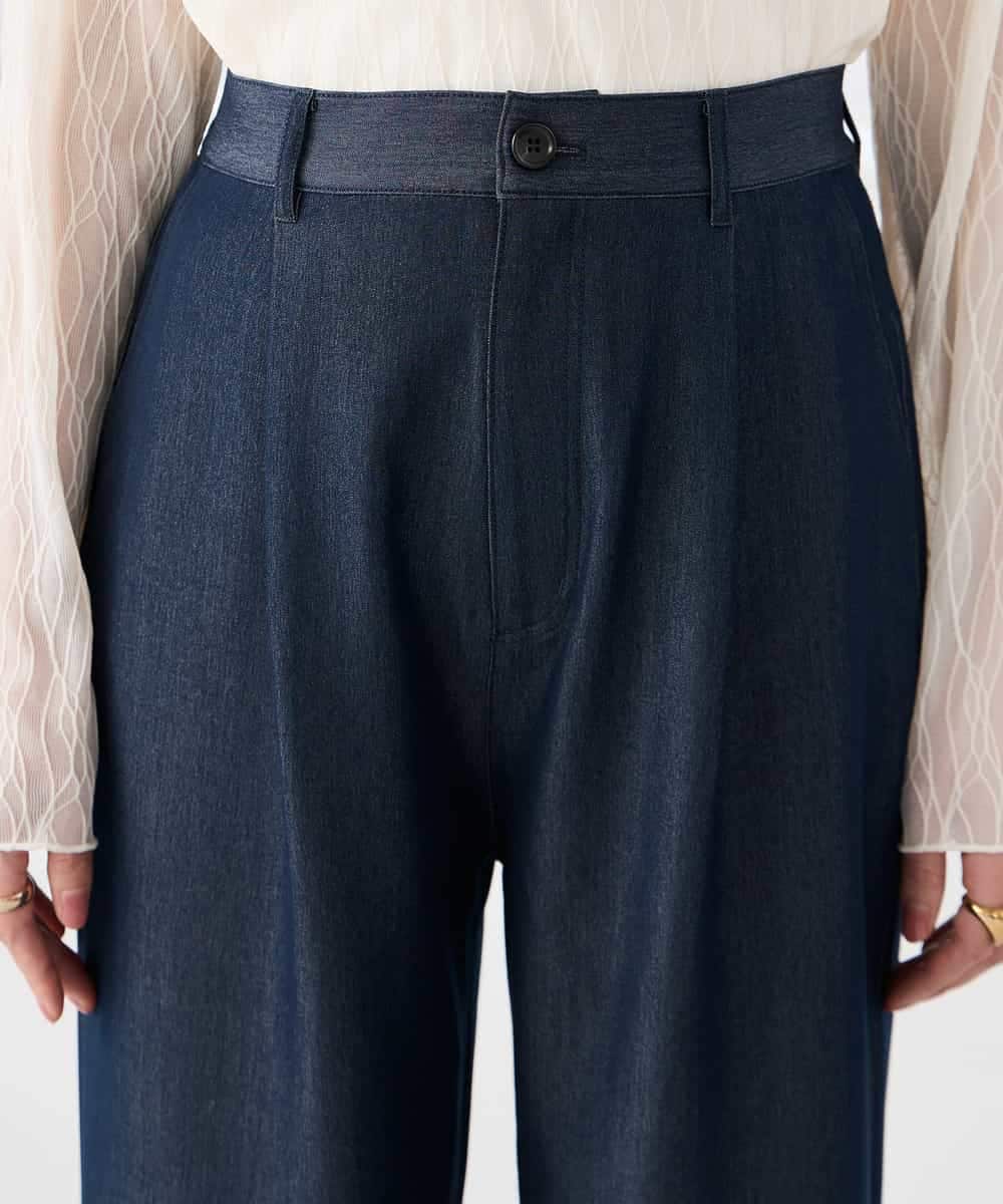 K2LDD24064 a.v.v(アー・ヴェ・ヴェ) 【洗える】デニムライクワイドパンツ ネイビー