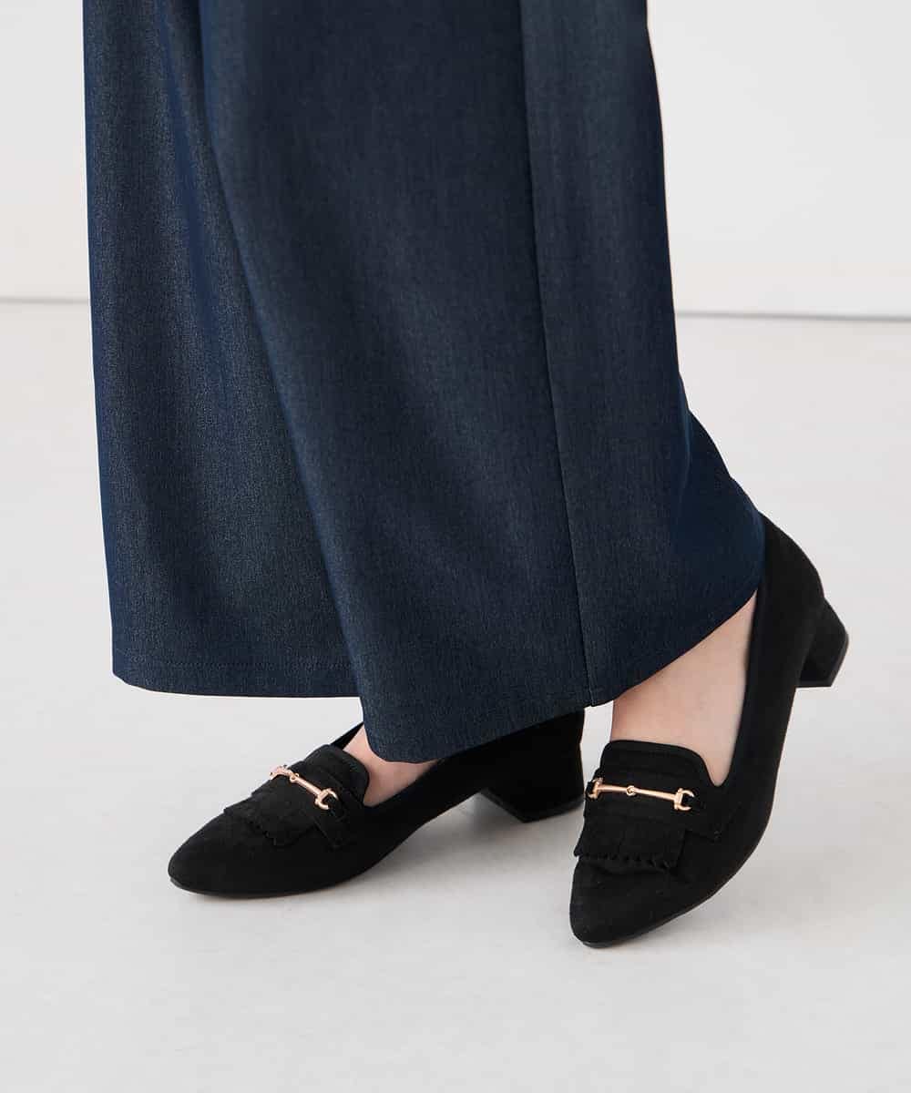 K2LDD24064 a.v.v(アー・ヴェ・ヴェ) 【洗える】デニムライクワイドパンツ ネイビー