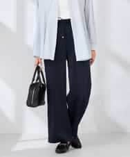 K2LDD26059 a.v.v(アー・ヴェ・ヴェ) 【洗える】サテンワイドパンツ ネイビー