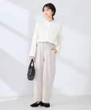 K2LDD26059 a.v.v(アー・ヴェ・ヴェ) 【洗える】サテンワイドパンツ ネイビー