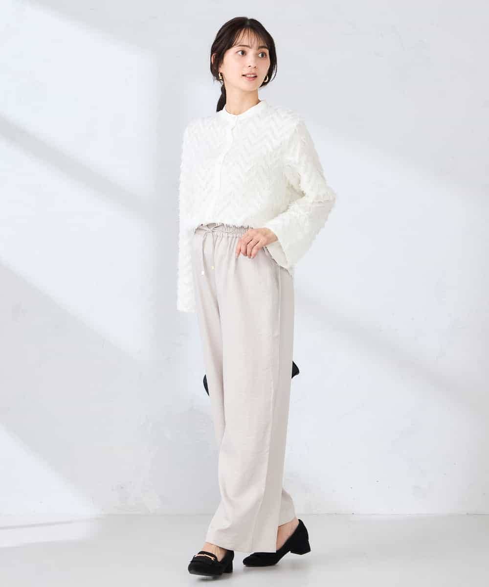 K2LDD26059 a.v.v(アー・ヴェ・ヴェ) 【洗える】サテンワイドパンツ ネイビー