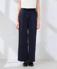 K2LDD26059 a.v.v(アー・ヴェ・ヴェ) 【洗える】サテンワイドパンツ ネイビー