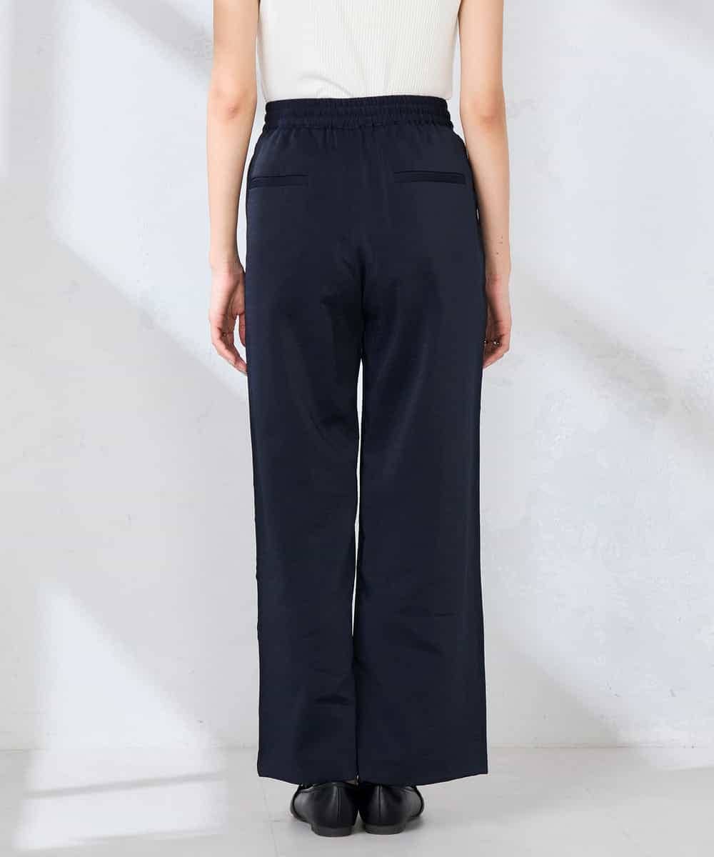 K2LDD26059 a.v.v(アー・ヴェ・ヴェ) 【洗える】サテンワイドパンツ ネイビー