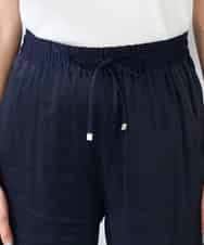 K2LDD26059 a.v.v(アー・ヴェ・ヴェ) 【洗える】サテンワイドパンツ ネイビー