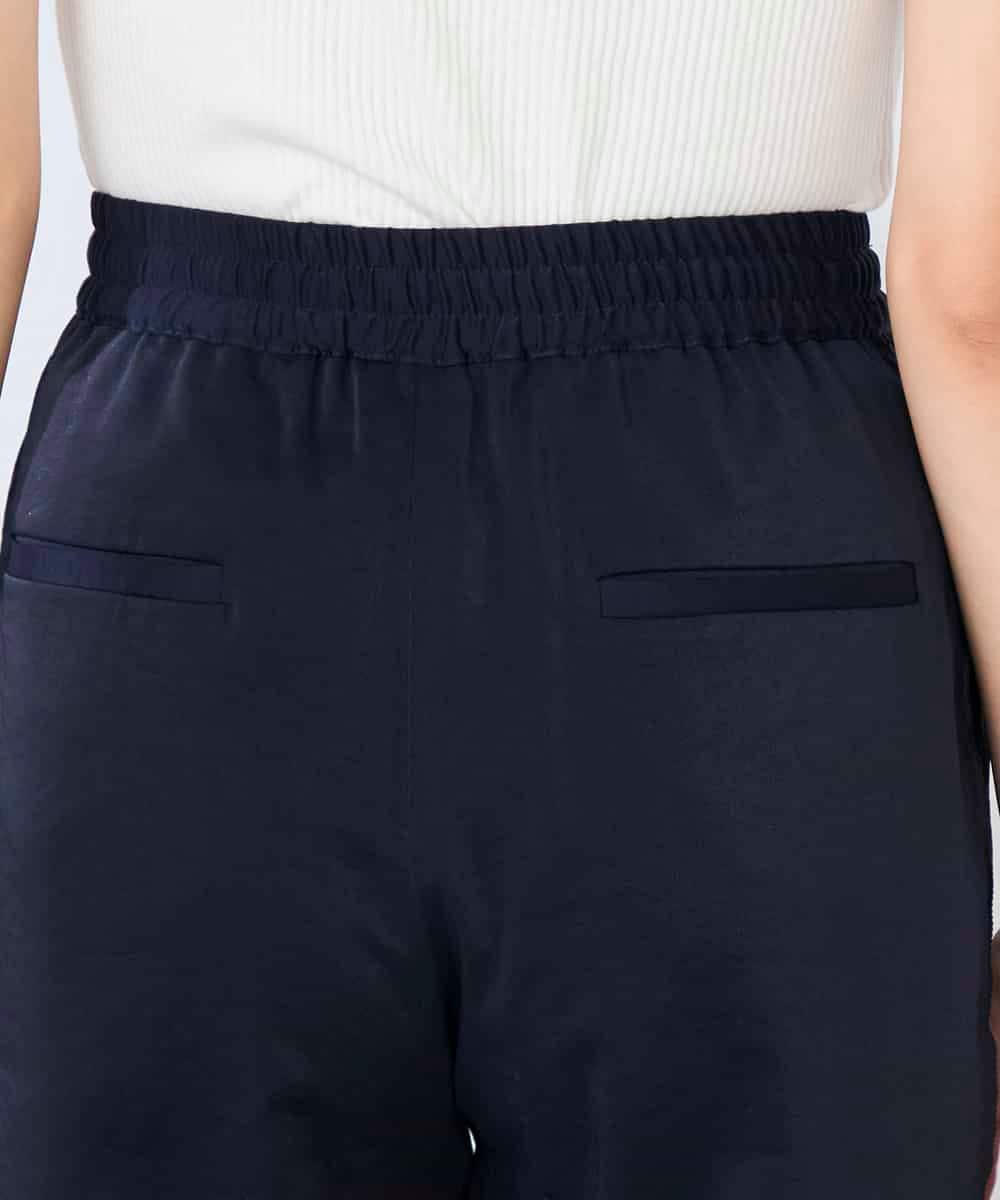 K2LDD26059 a.v.v(アー・ヴェ・ヴェ) 【洗える】サテンワイドパンツ ネイビー