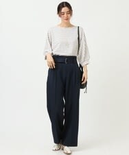 K2LES03059 a.v.v(アー・ヴェ・ヴェ) ハイウエストタックワイドパンツ ベージュ