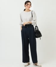 K2LES03059 a.v.v(アー・ヴェ・ヴェ) ハイウエストタックワイドパンツ ベージュ