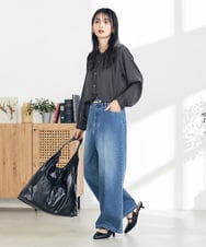 K2LFA10059 a.v.v(アー・ヴェ・ヴェ) デニムワイドパンツ ネイビー