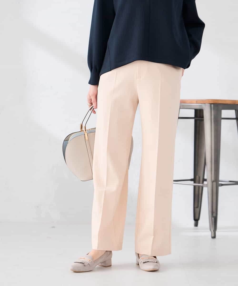 K2LFD02049 a.v.v(アー・ヴェ・ヴェ) ［支持率NO.1/イージーケア/ストレッチ］スッキリ見えストレートパンツ ライトピンク