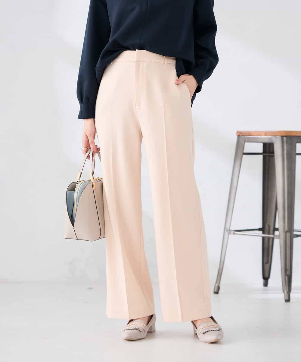 K2LFD02049 a.v.v(アー・ヴェ・ヴェ) ［支持率NO.1/イージーケア/ストレッチ］スッキリ見えストレートパンツ ライトピンク