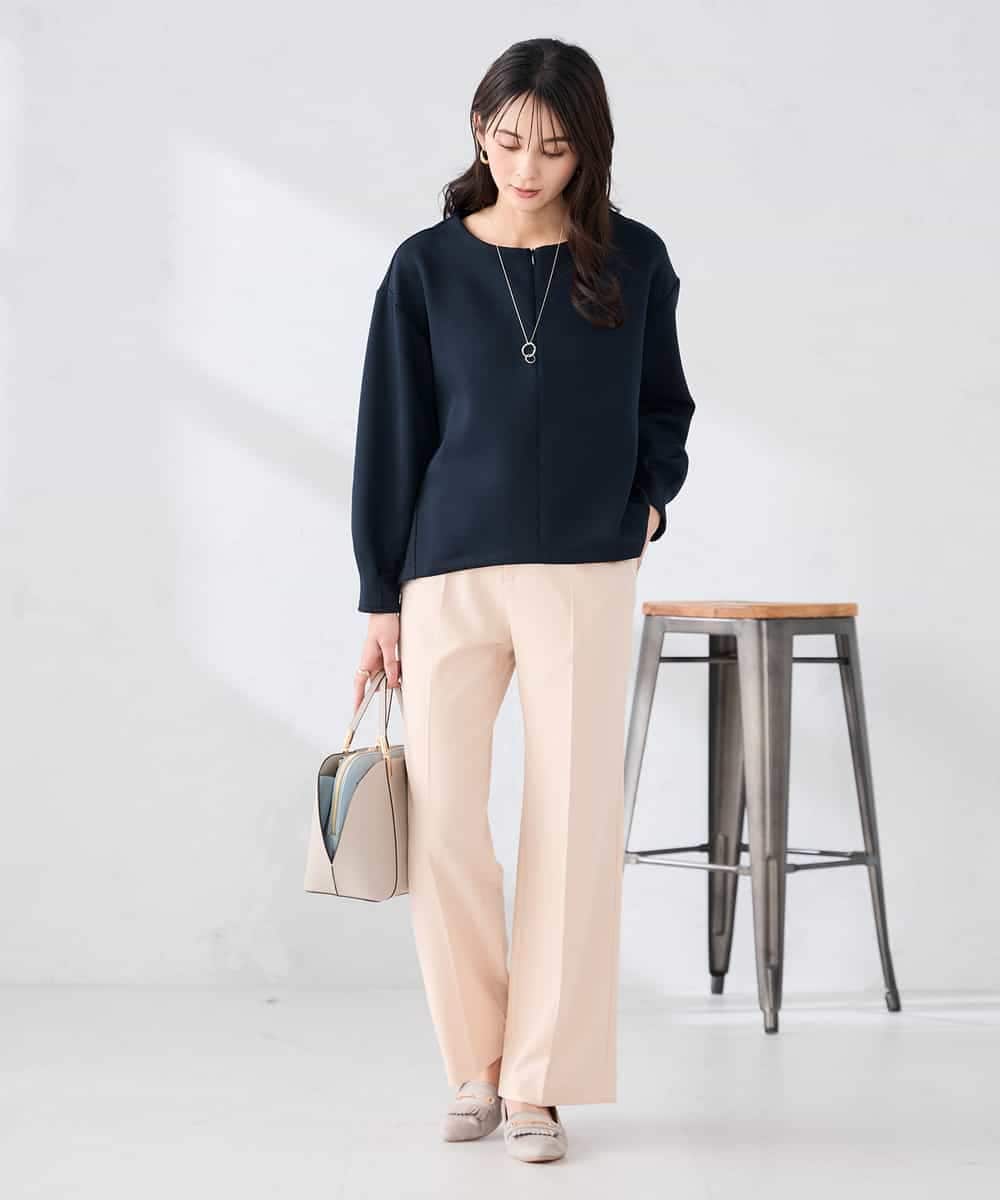 K2LFD02049 a.v.v(アー・ヴェ・ヴェ) ［支持率NO.1/イージーケア/ストレッチ］スッキリ見えストレートパンツ ライトピンク