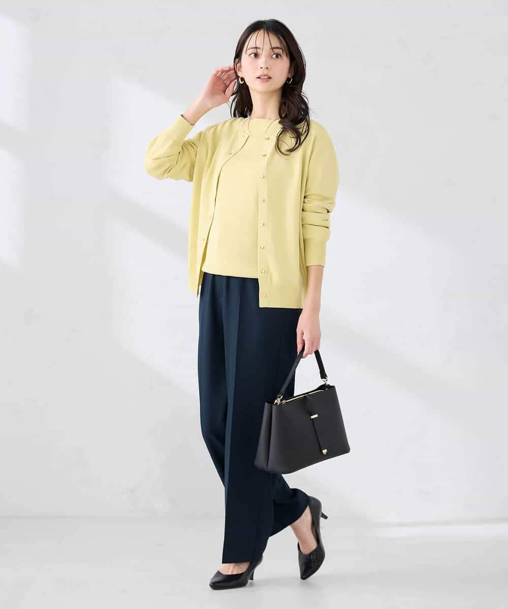 K2LFD02049 a.v.v(アー・ヴェ・ヴェ) ［支持率NO.1/イージーケア/ストレッチ］スッキリ見えストレートパンツ ライトピンク