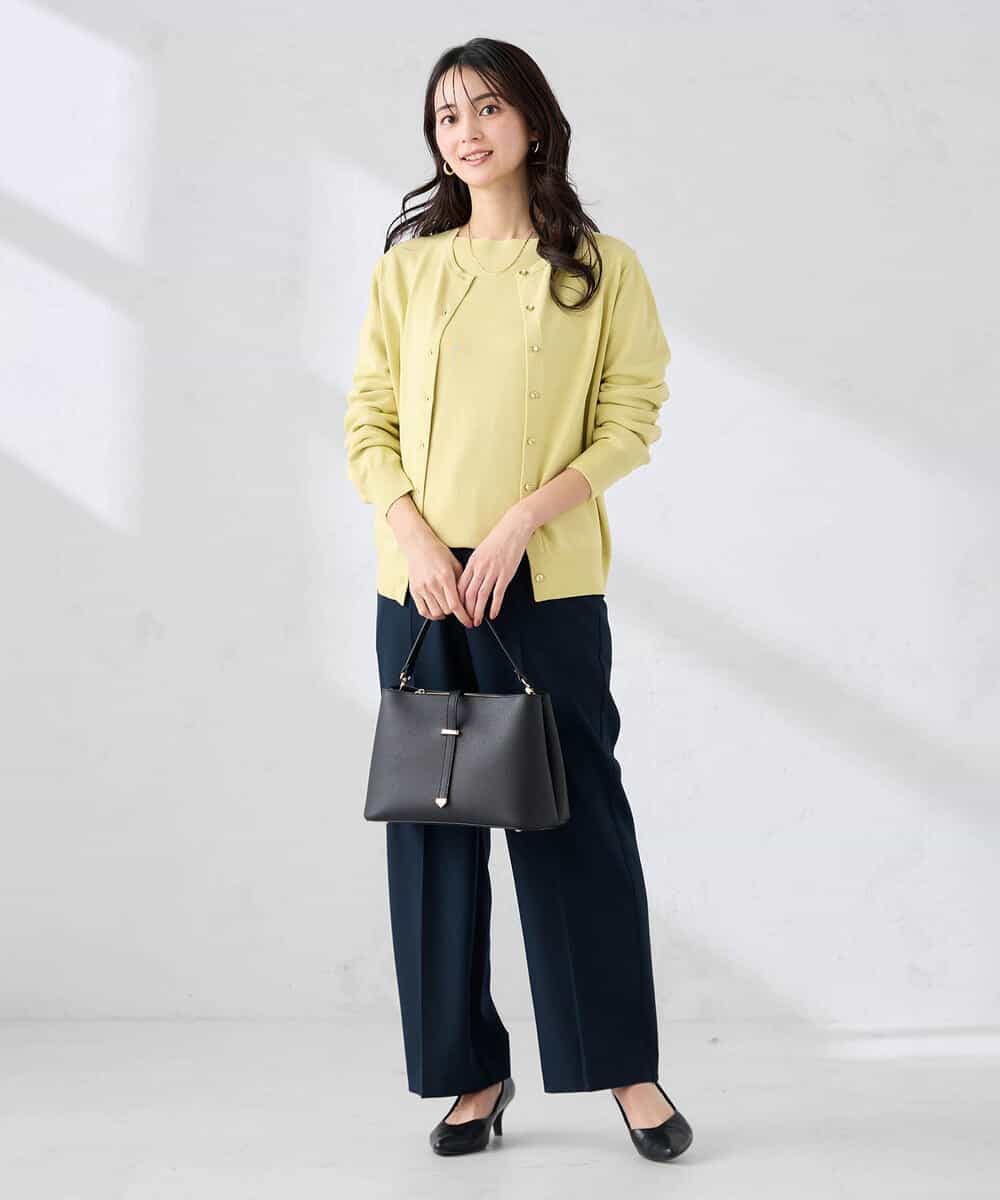 K2LFD02049 a.v.v(アー・ヴェ・ヴェ) ［支持率NO.1/イージーケア/ストレッチ］スッキリ見えストレートパンツ ライトピンク