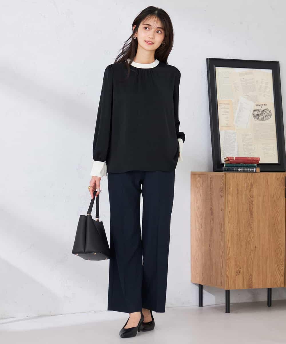 K2LFD02049 a.v.v(アー・ヴェ・ヴェ) ［支持率NO.1/イージーケア/ストレッチ］スッキリ見えストレートパンツ ライトピンク