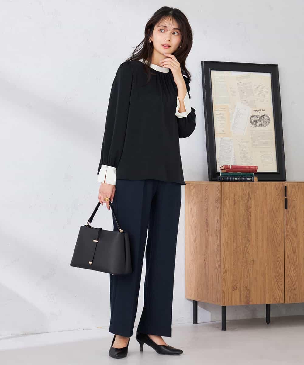 K2LFD02049 a.v.v(アー・ヴェ・ヴェ) ［支持率NO.1/イージーケア/ストレッチ］スッキリ見えストレートパンツ ライトピンク